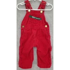 Vintage Infant Key Imperial Corduroy Overalls Red Sz 12‎ Months Made In USA